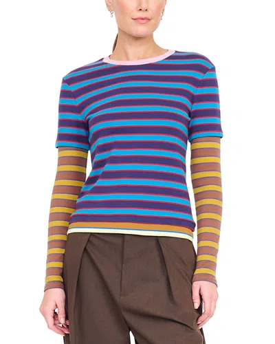 Staud Dillon Tee Potter Stripe Multi In Multi