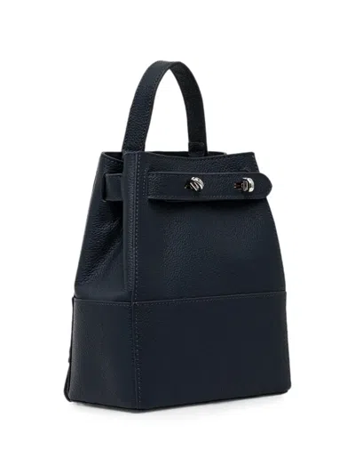 Silvian Heach Pebbled Leather Turn-lock Backpack In Blue