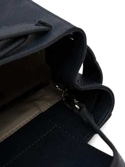 Silvian Heach Pebbled Leather Turn-lock Backpack In Blue