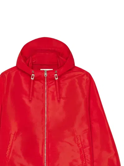 Givenchy Logo-print Hooded Jacket In Red