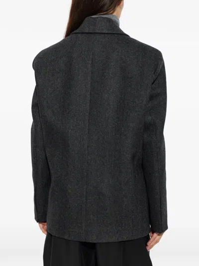 Rohe Double-breasted Herringbone Blazer In Gray