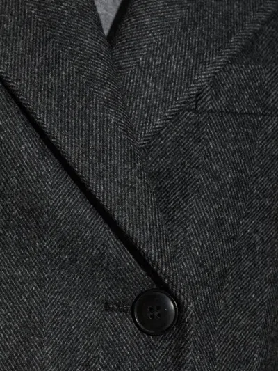 Rohe Double-breasted Herringbone Blazer In Gray