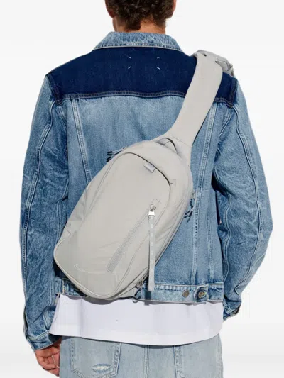 Nike Logo-embroidered Backpack In Gray