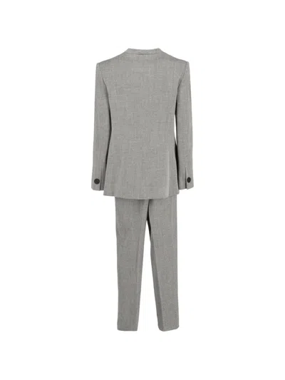 Pre-owned Giorgio Armani Herringbone-pattern Suit In Gray