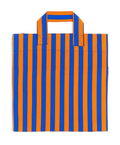 Sunnei Shopper Bag With Striped Pattern In Blue