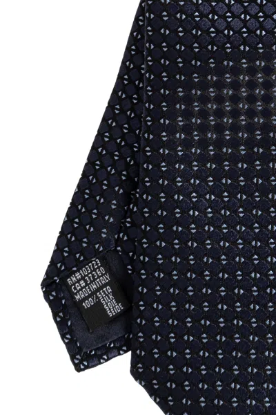 Giorgio Armani Geometric-pattern Tie In Blue