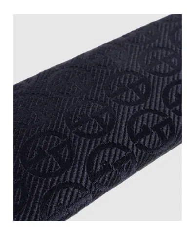 Giorgio Armani Silk Tie Regular Width Traditional Shape In Black