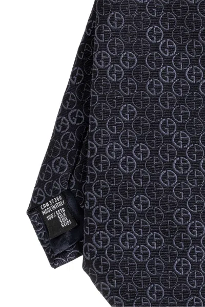 Giorgio Armani Silk Tie Regular Width Traditional Shape In Brown