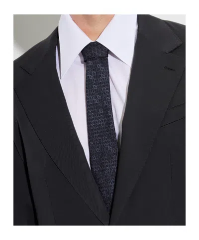 Giorgio Armani Silk Tie Regular Width Traditional Shape In Brown