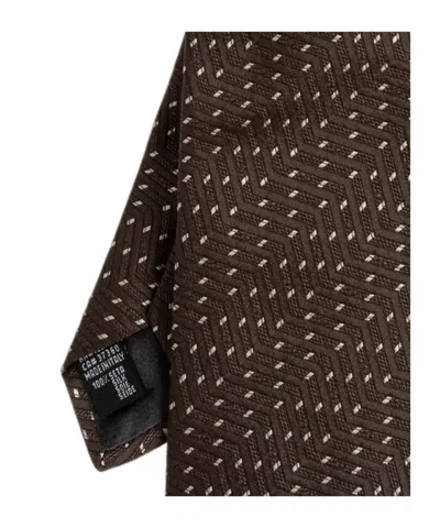 Giorgio Armani Patterned Pointed Tie In Brown