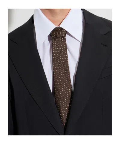 Giorgio Armani Patterned Pointed Tie In Brown