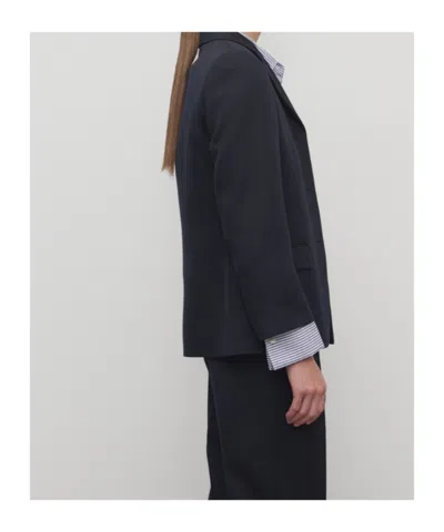 The Row Eudora Wool Blazer In Blue