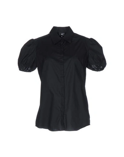 Shop Just Cavalli Solid Color Shirts & Blouses In Black