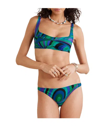 Pucci Iride Baby Printed Bikini Briefs In Blue