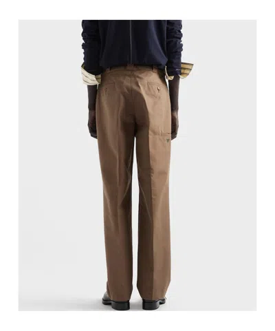 Prada Technical Canvas Pants In Brown