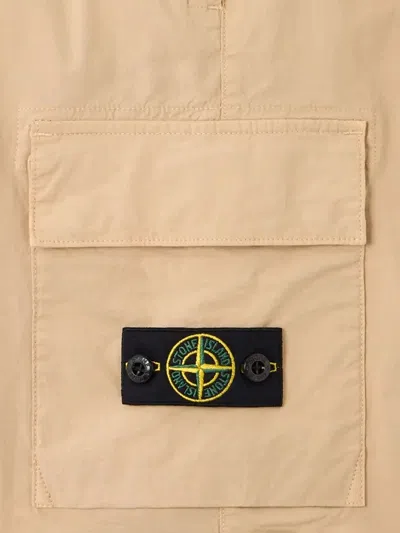 Stone Island Compass-patch Cargo Shorts In Neutral
