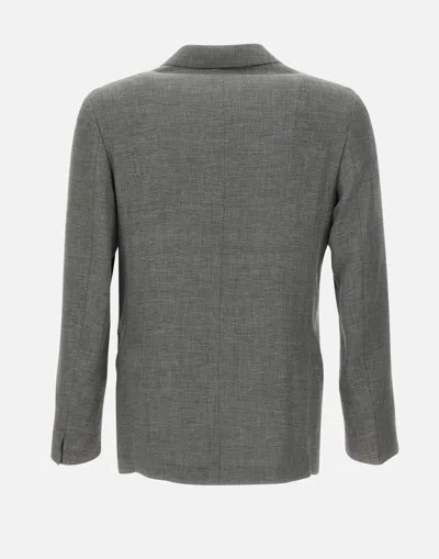 Eleventy Double-breasted Suit Jacket In Gray
