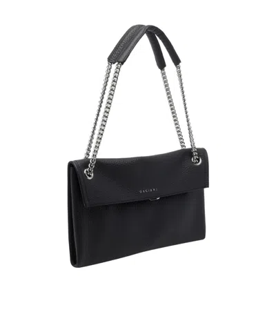 Orciani Small Venus Leather Shoulder Bag In Black