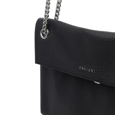 Orciani Small Venus Leather Shoulder Bag In Black