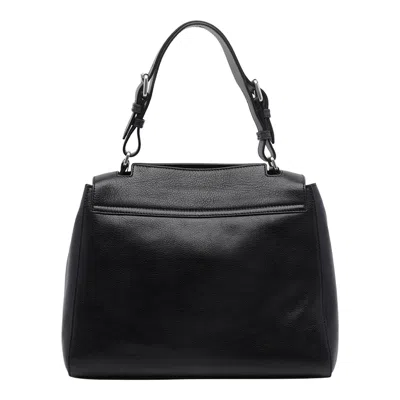Orciani Sveva Leather Medium Handbag In Black