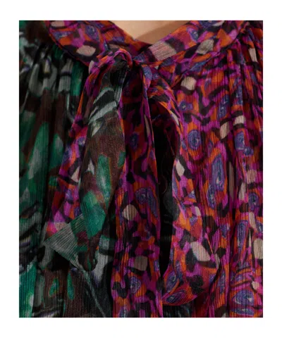 Dries Van Noten Multicolor Silk Blouse With Statement Pattern In Pink