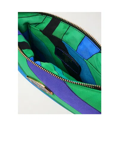 Pucci Printed Shell Clutch In Blue