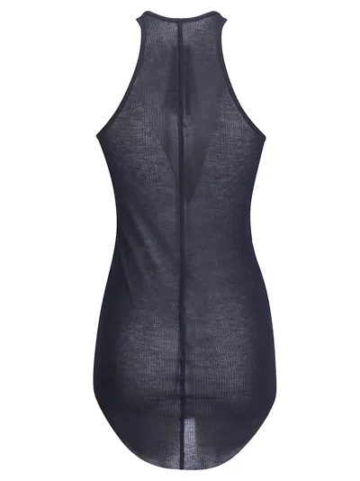 Rick Owens Round Neck Sleeveless Vest In Black