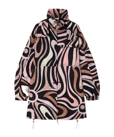 Pucci Printed Taffeta Jacket In Black
