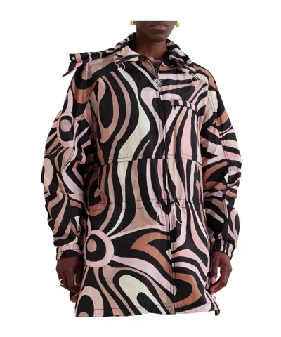 Pucci Printed Taffeta Jacket In Black