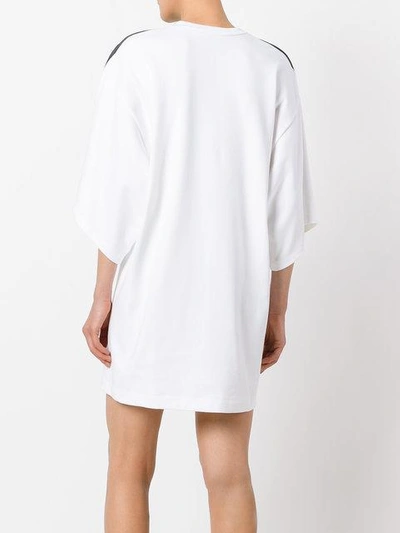 Shop Moschino Silhouette Print T-shirt Dress In White