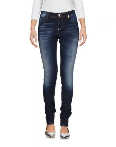 Shop Philipp Plein Denim Pants In Blue