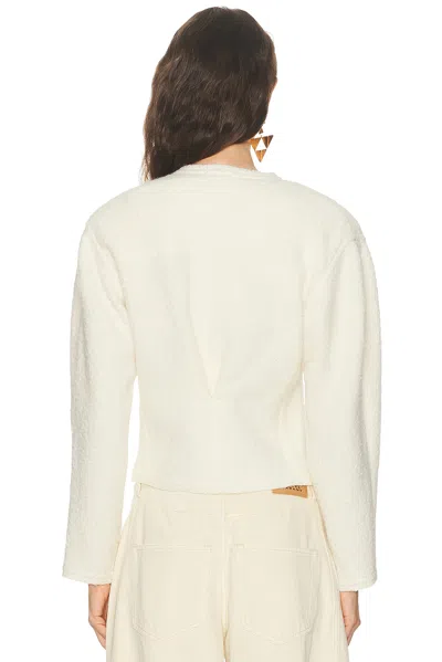 Isabel Marant Suna Asymmetrical Virgin Wool Blend Jacket In White