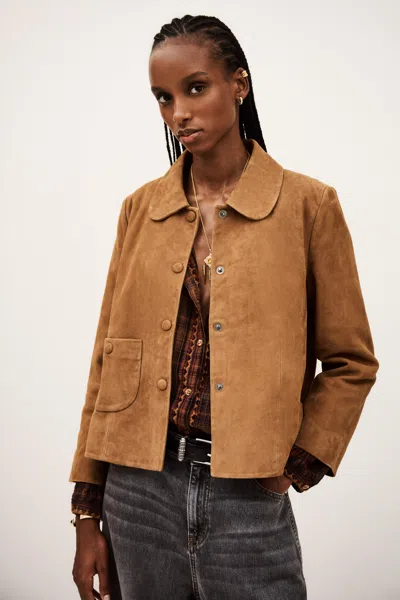 Ba&sh Long Sleeves Peter Pan Collar Jacket Milas For Women In Brown