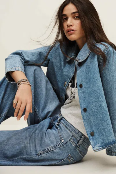 Ba&sh Tiny Denim Jacket In Blue Jeans In Blue