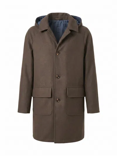 Kired Cusna Reversible Hooded Coat In Brown