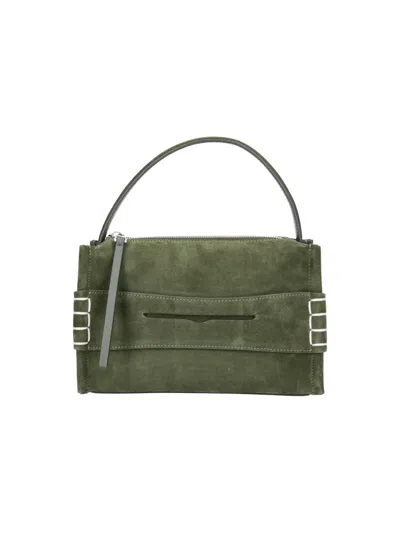 Jw Anderson W Anderson Womens Khaki Loafer Suede Shoulder Bag In Green