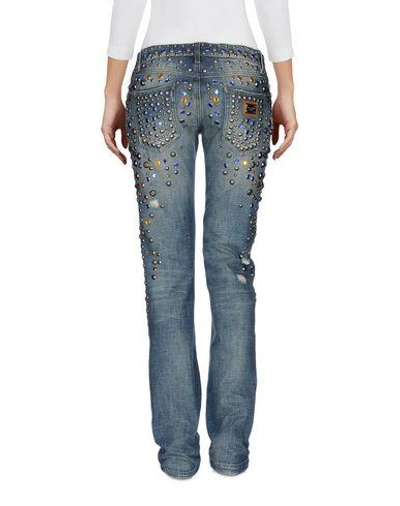 Shop Dolce & Gabbana Woman Jeans Blue Size 8 Cotton, Plastic, Brass, Zama, Calfskin