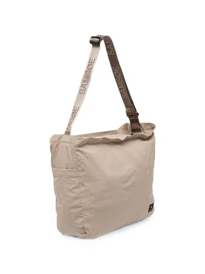 Samsoe & Samsoe Logo-patch Shoulder Bag In Neutral
