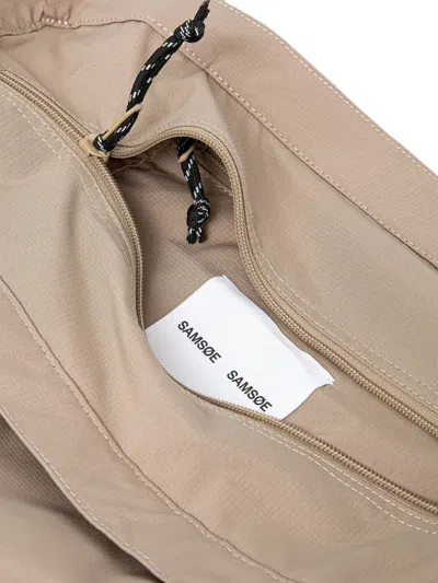 Samsoe & Samsoe Logo-patch Shoulder Bag In Neutral