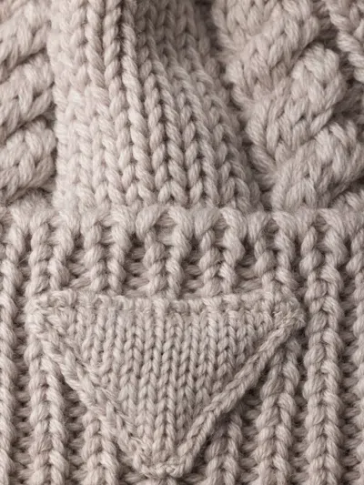 Prada Wool Beanie In Neutral