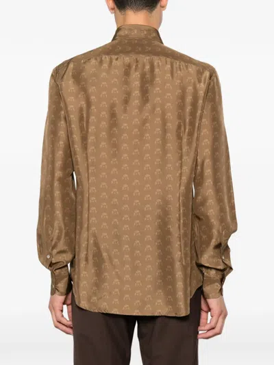 Corneliani Printed Long-sleeve Shirt In Multi