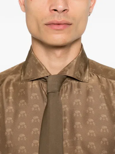 Corneliani Printed Long-sleeve Shirt In Multi