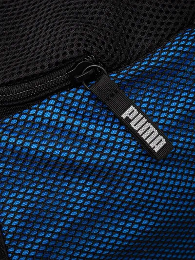 Puma Logo-print Mesh-panel Backpack In Black