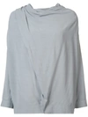 JUST FEMALE draped shoulder blouse,DRYCLEANONLY
