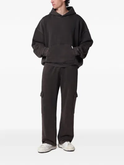 Represent Cotton Initial Cargo Sweatpants In Burgundy