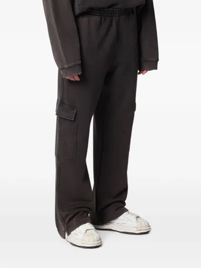 Represent Cotton Initial Cargo Sweatpants In Burgundy