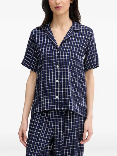 Dkny Check-pattern Pajamas In Blue