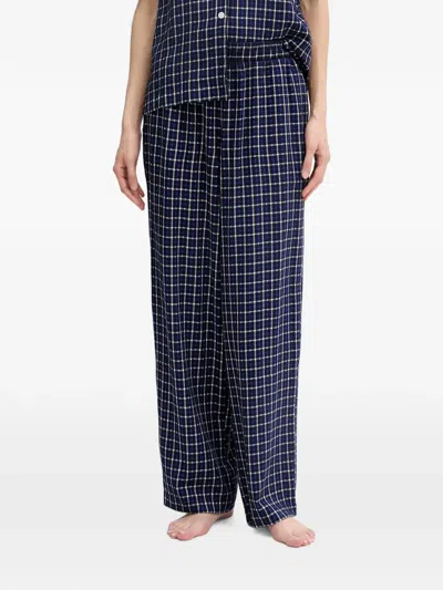 Dkny Check-pattern Pajamas In Blue