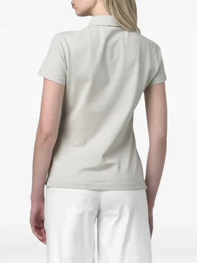 K-way White Solid Shirt Collar Polo In Gray