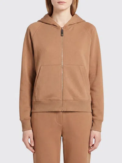 S Max Mara Marea Sweatshirt In Technical Cotton In Brown
